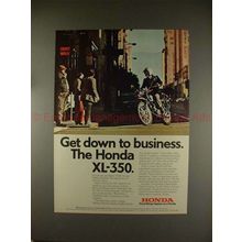 1974 Honda XL-350 Motorcycle Ad - Get Down to Business!