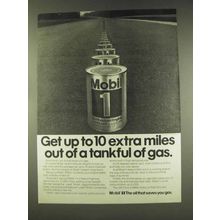 1977 Mobil 1 Oil Ad - Get Up to 10 Extra Miles