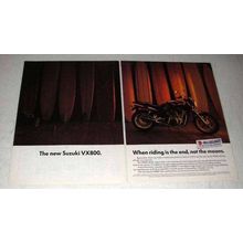 1990 Suzuki VX800 Motorcycle Ad - Riding is The End