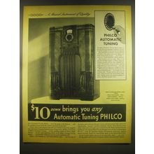 1937 Philco 116X DeLuxe Radio Ad - $10 down brings you any Automatic Tuning