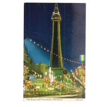 BLACKPOOL TOWER & PROMENADE used postcard by Bamforth 1986 postmark =