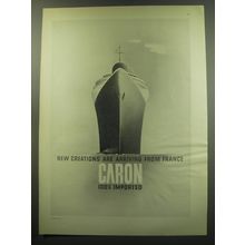 1949 Caron Perfumes Ad - New creations are arriving from France
