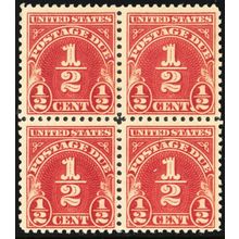 J69, Mint F/VF NH 1/2¢ - Postage Due Block of Four - Stuart Katz