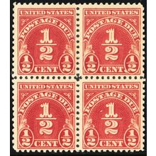 J69, Mint F/VF NH 1/2¢ - Postage Due Block of Four - Stuart Katz