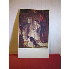 THE WAEFU HEART by Thomas Duncan unused antique postcard Collie dog =