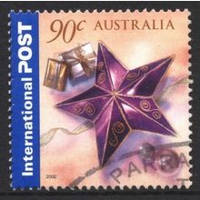 AUSTRALIA 2002: INTERNATIONAL GREETINGS - 90c TINSEL STAR USED (G7)