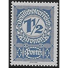 Po Mi 85 x (**): 1½ Kr. deep blue Postage Due Stamp: Numeral, white paper.