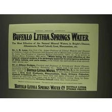 1913 Buffalo Lithia Springs Water Ad - Bright's Disease