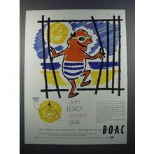 1959 BOAC Airways Ad - Join BOAC's Escape Club