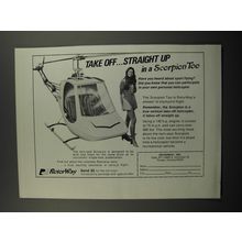 1972 Rotorway Scorpion Too Helicopter Ad - Take off straight up in a Scorpion