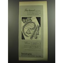 1953 Tiffany & Co. Jewelry and Wedding Stationery Ad - Time-honored