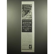 1933 Arvin Fan-forced Electric Heater Advertisement - Your baby's bath