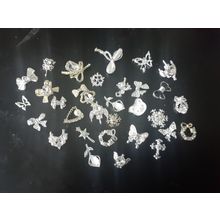 gold & silver nail art decorations, jewelled, pearl 32 in all