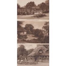 Kensington Gardens Lowestoft Suffolk Antique Rare Postcard + 2x Cottage Bundle