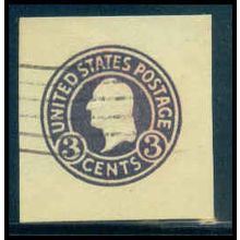 Used U437b 2c George Washington Fine Cut Square WA3034