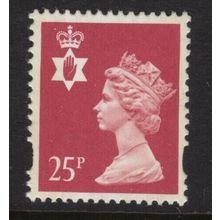 NI72 XNL45 25p Red BLUE FLUOR 8mm bands NORTHERN IRELAND Unmounted Mint