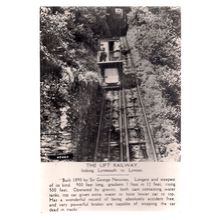 THE LIFT RAILWAY, LYNMOUTH & LYNTON, DEVON unused vintage postcard H. Barton =