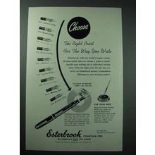 1951 Esterbrook Fountain Pen Ad - The Right Point