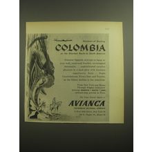 1958 Avianca Airways Ad - Souvenir of exciting Colombia on the shortest route