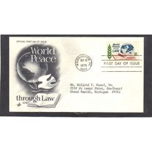 FDC Art Craft 1576 10c Peace Through Law (Cachet-Typed/A) CV41728