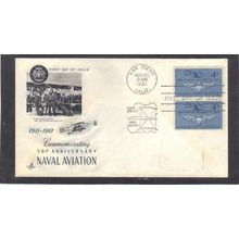 FDC Art Craft 1185 4c Navel Aviation Pair (Cachet-Label/A) CV41941