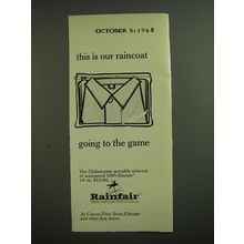 1968 Rainfair Globetrotter portable raincoat Advertisement
