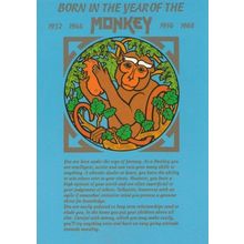 The Year Of The Monkey Chinese Horoscope Zodiac Starsign Postcard