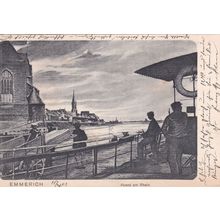 CPA Allemagne Emmerich Abend am Rhein German Postcard