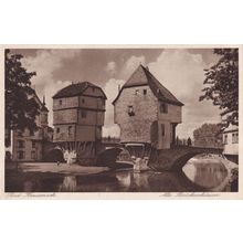 Bad Kreuznach Brückenhäuser Nahe River Bridge German Old Postcard