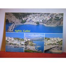 multiview, AGHIA GALINI, CRETE, GREECE unused postcard. #