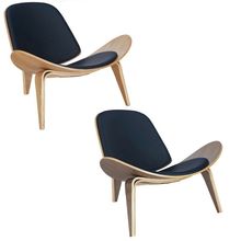 Plywood Shell Lounge Chair CH07 Style Walnut Or Natural Black Pads Mid-Century