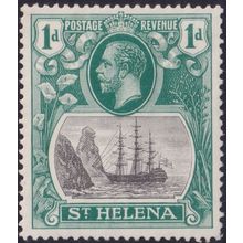 St Helena 1922 1d Grey and Green with Cleft Rock (a)