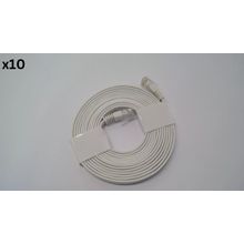 Lot of 10 -Cat 6A Ethernet Network Patch Cable RJ45 Lan Wire 28AWG 10 FT White