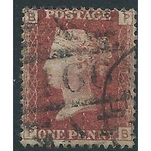 1858 SG43 1d Red Plate 201 Good/Fine Used Check Letters "PB"