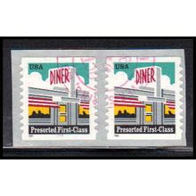 Used 3208A 25c Diner Very Fine CNP Left 11111 SQ PA1961