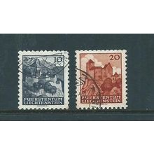 liechtenstein stamps sg 225 castles 1943 sg225 set of 2 vfu