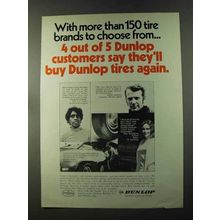 1973 Dunlop Tires Ad - 150 Tire Brands to Choose From