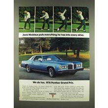1976 Pontiac Grand Prix Car Ad - Jack Nicklaus