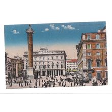 piazza colonna, COLONNA SQUARE, ROME,ROMA ITALY .unused vintage postcard 1950's