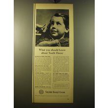 1950 Squibb Dental Cream Ad - What you should know about tooth decay