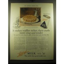 1923 Libby's Evaporated Milk with Waffles Recipe Ad - It makes waffles richer