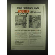 1954 Visking VisQueen Film Ad - Gerholz Community Homes uses Visqueen