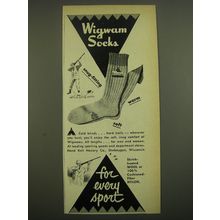 1952 Wigwam Socks Ad - Wigwam Socks for every sport