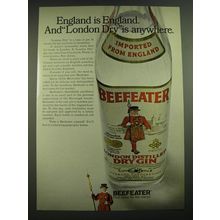 1968 Beefeater Gin Ad - England is England. And London Dry is anywhere