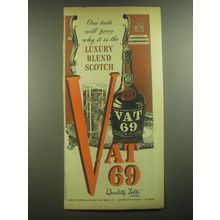 1945 Vat 69 Scotch Advertisement - One taste will prove