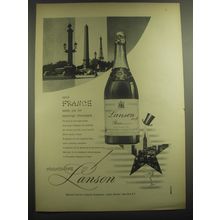 1946 Lanson Champagne Advertisement - France sends you her sovereign champagne