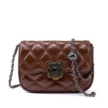 Women Genuine Leather Small Classy Crossbody Purse Top Handle Handbags Brown