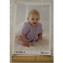 Vintage: UKHKA 116 cardigans, hat & scarf, DK, 12-20 inch, 30-51 cm