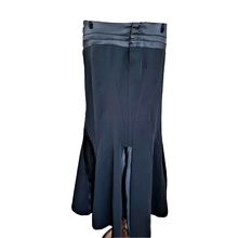 CYL Italy Black Satin Fitted Fluted Unique Vamp Goth Skirt Size S