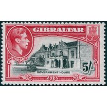Gibraltar 1938 5s black & carmine Perf 13½ SG129a MNH